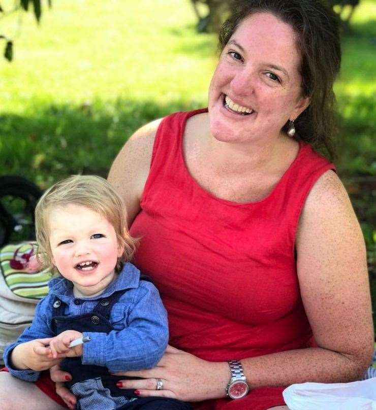 Jenni Mathews with son Piers before the incident. Picture: Jenni Mathews