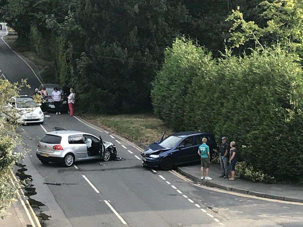 A man suffered a serious injury after a crash between two cars in Forest Road, Tunbridge Wells. Picture: Jody Lloyd