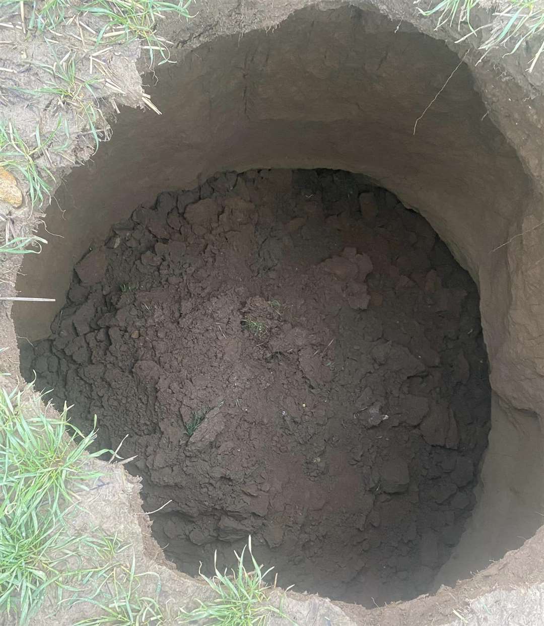 The cavity is three to four metres deep. Picture: Michael Winsor