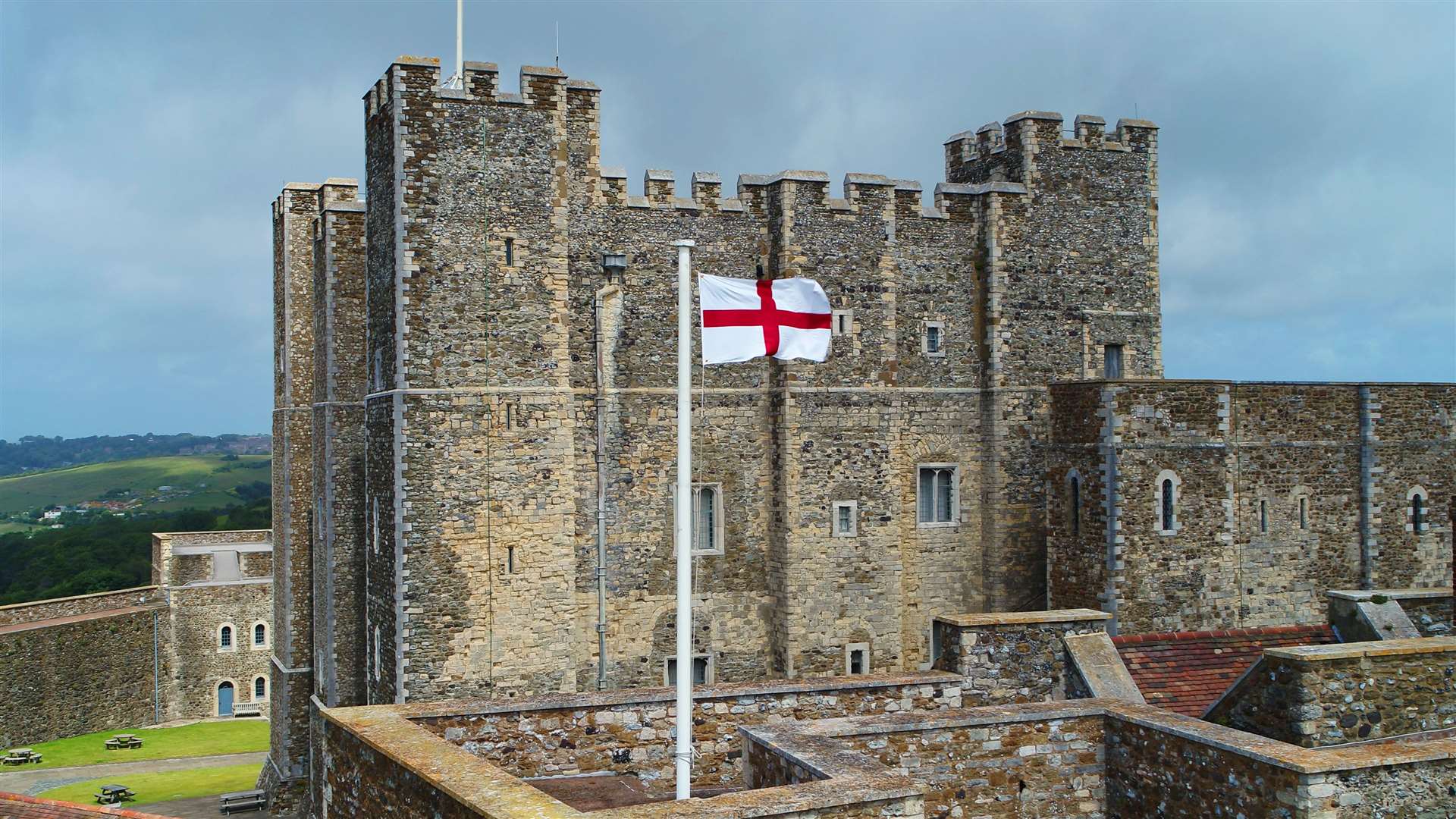 The flag outside Dover Castle (English Heritage/PA)