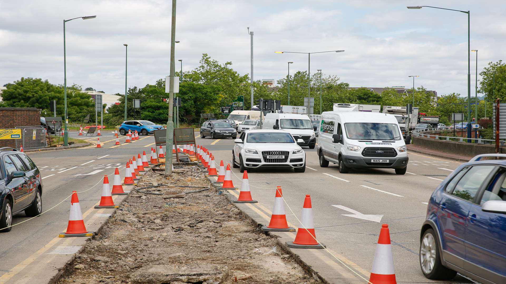 Traffic islands have been removed. Picture: Matthew Walker