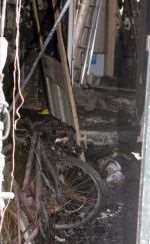 Fire damage inside the house