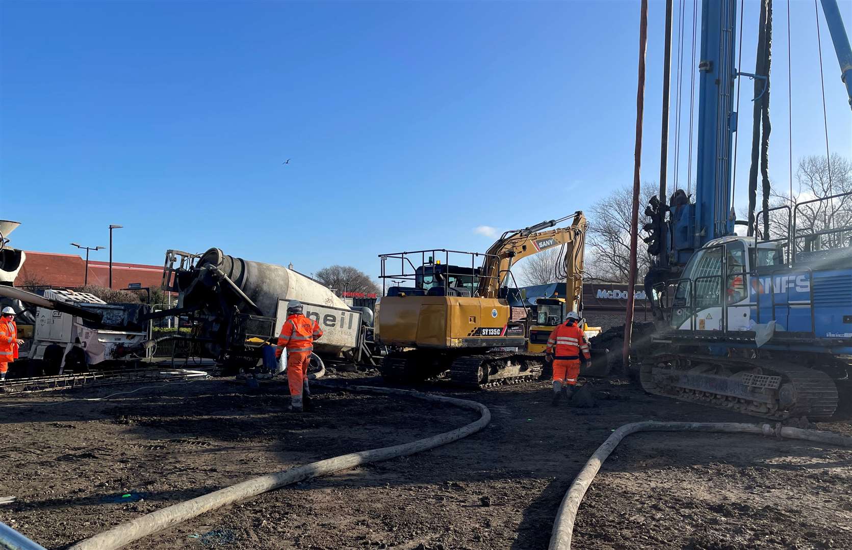 Work has started on the Sheppey College extension in Bridge Road, Sheerness. Picture: Joe Crossley