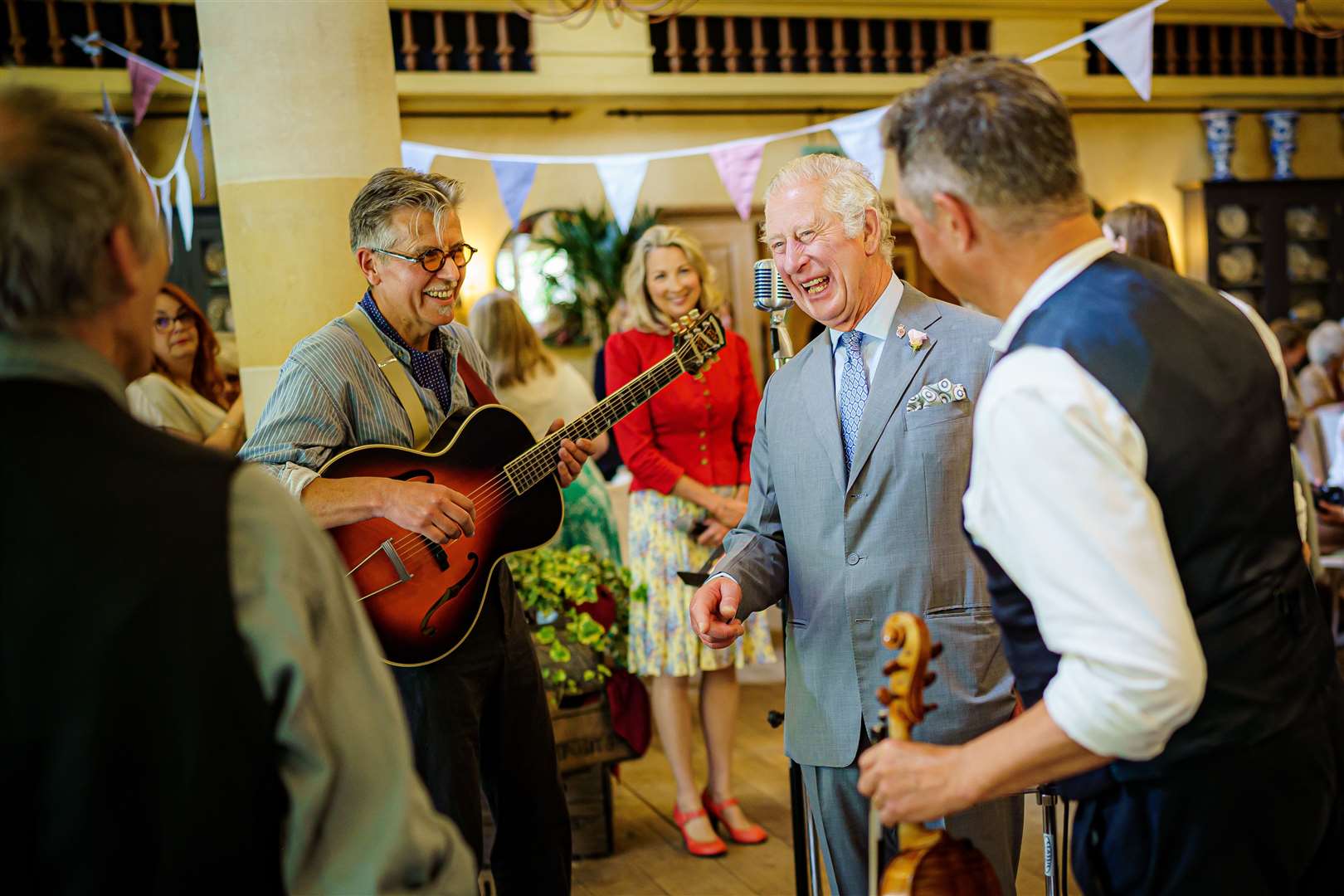 Charles meets band members (Ben Birchall/PA)