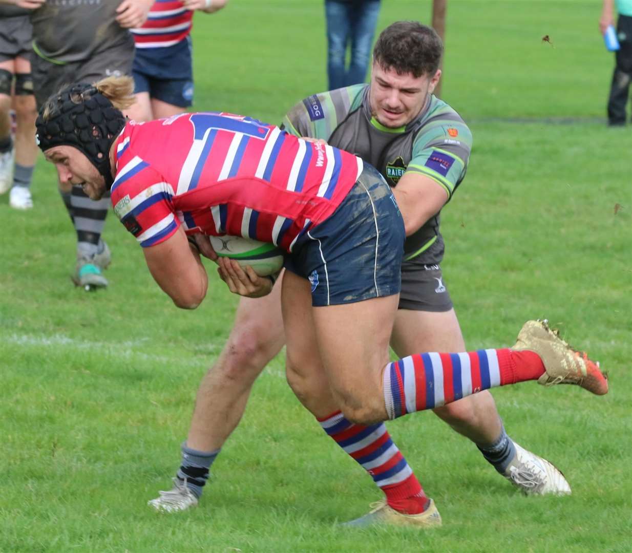 Tonbridge and Guernsey get into a tangle. Picture: Adam Hookway