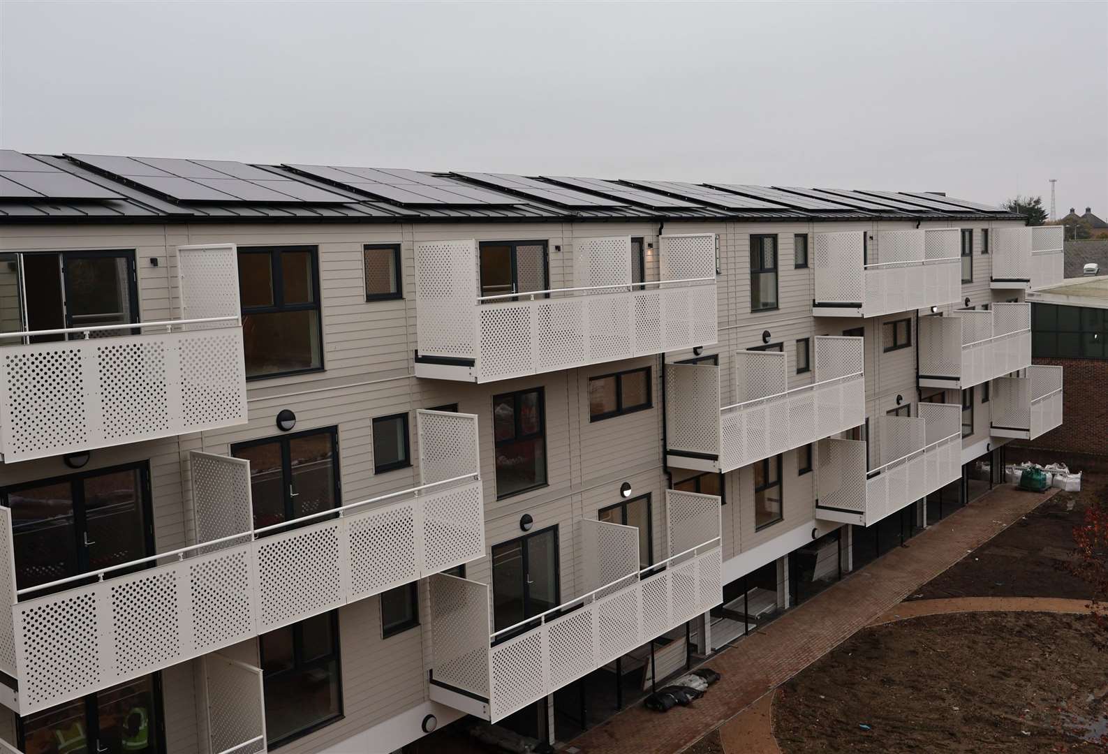 Fortis House in Ashford has 230 solar panels mounted on the roof. Picture: ABC