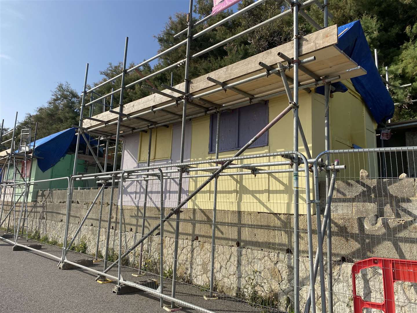 Some of the existing huts were renovated as part of the project