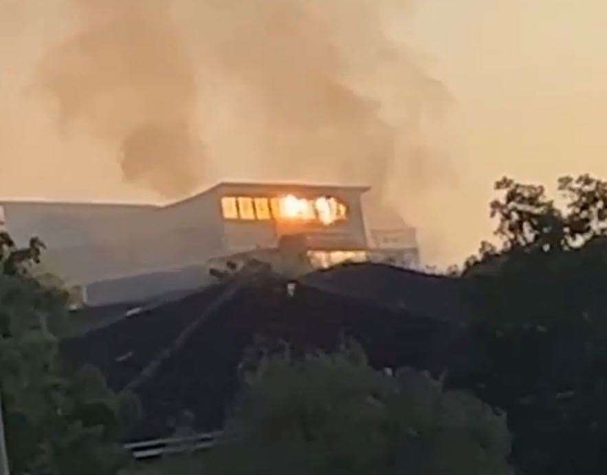 A large fire broke out at the former St John Fisher Catholic School in Chatham. Picture: Harry Morgan