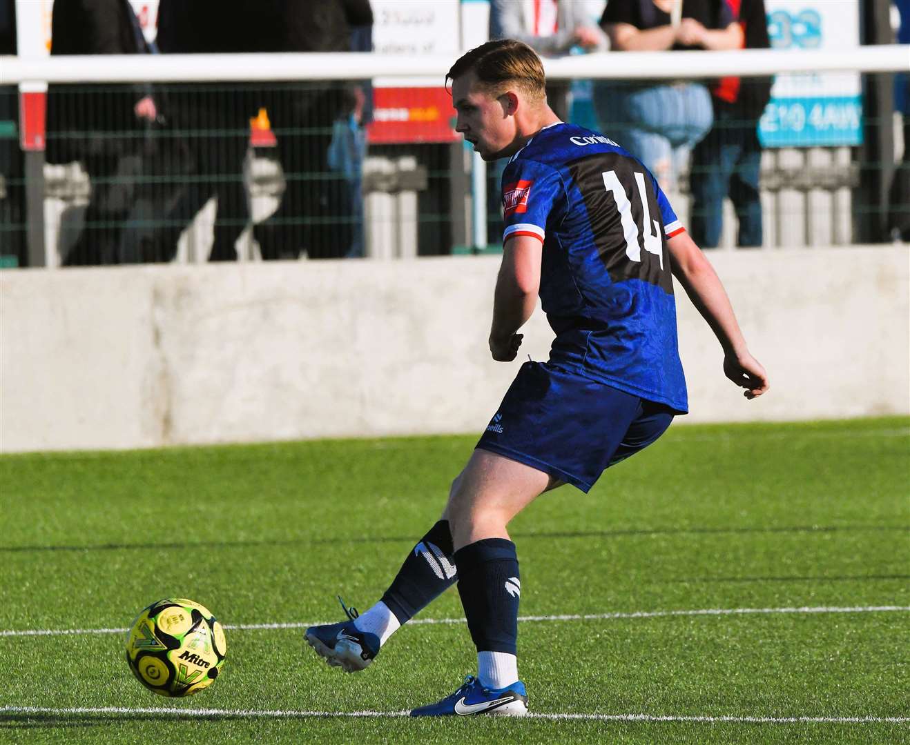 Margate's Brandon Davey gets the game under way. Picture: Marc Richards