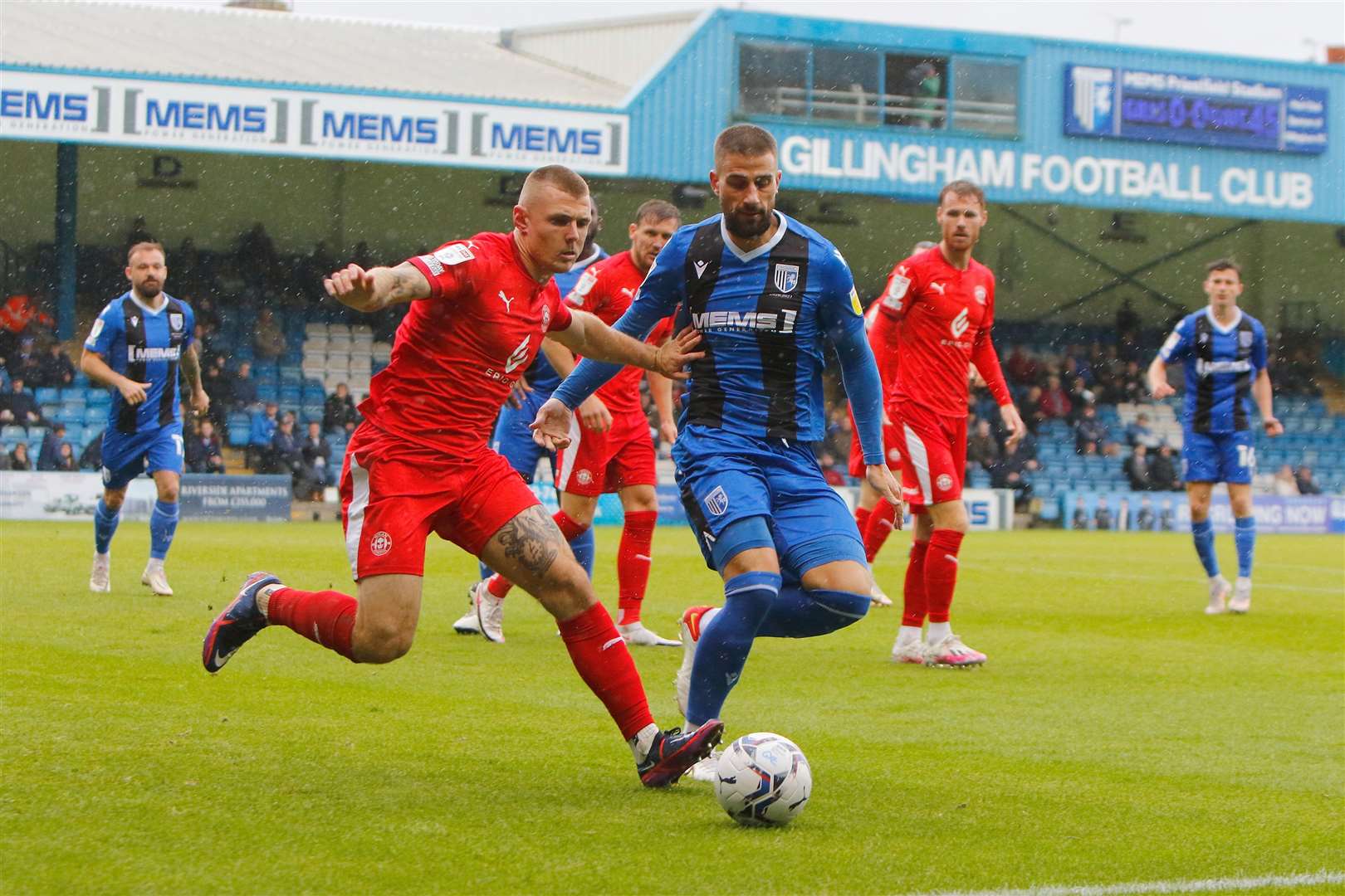 Gillingham defender Max Ehmer in action against Wigan Athletic Picture: Andy Jones