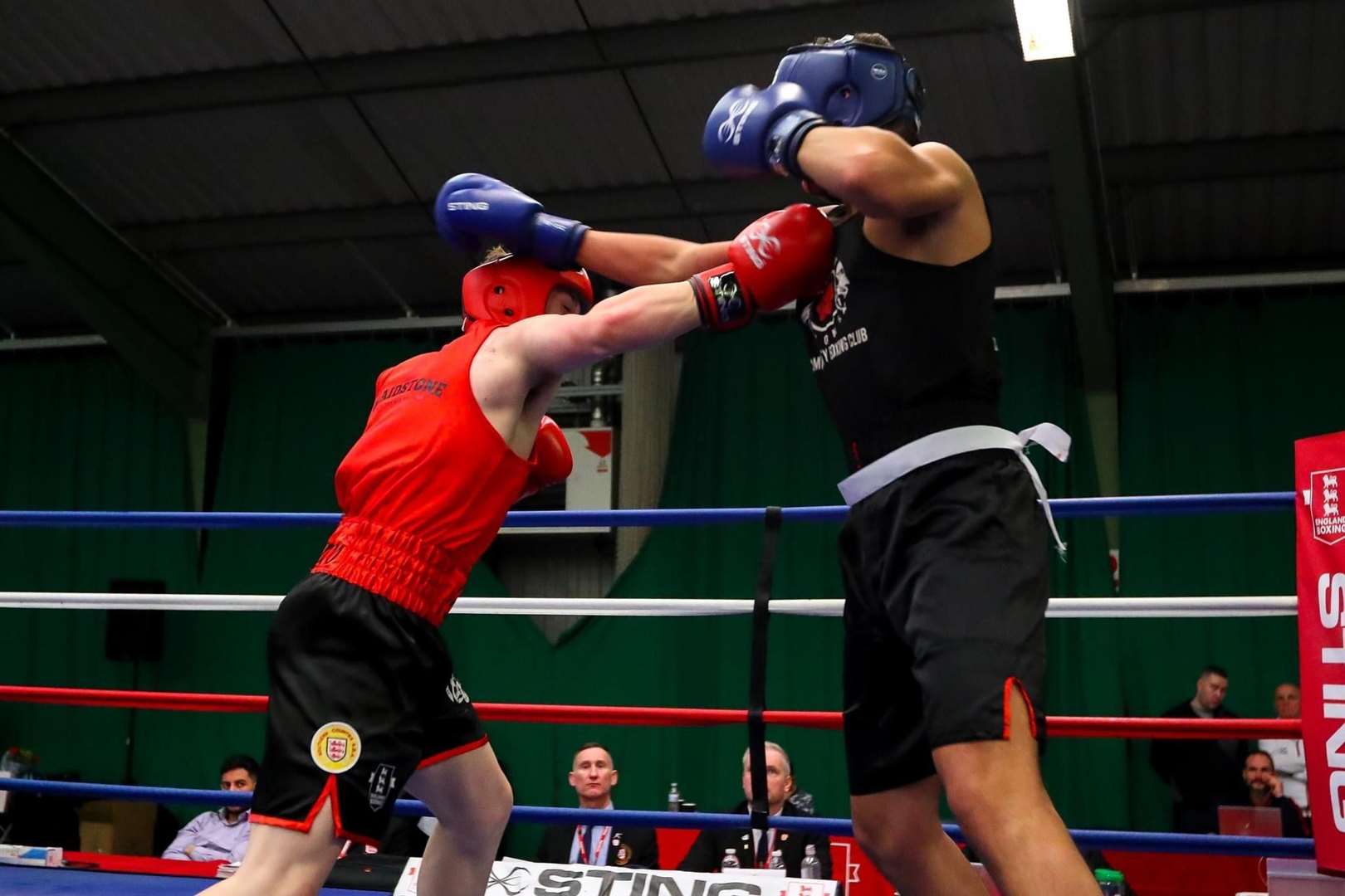 Nathan Williams lands during his cadet final against Crimea Varey. Picture: England Boxing