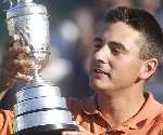 2003 WINNER: Ben Curtis with the famous Claret Jug at Sandwich in July. Picture: MATT WALKER