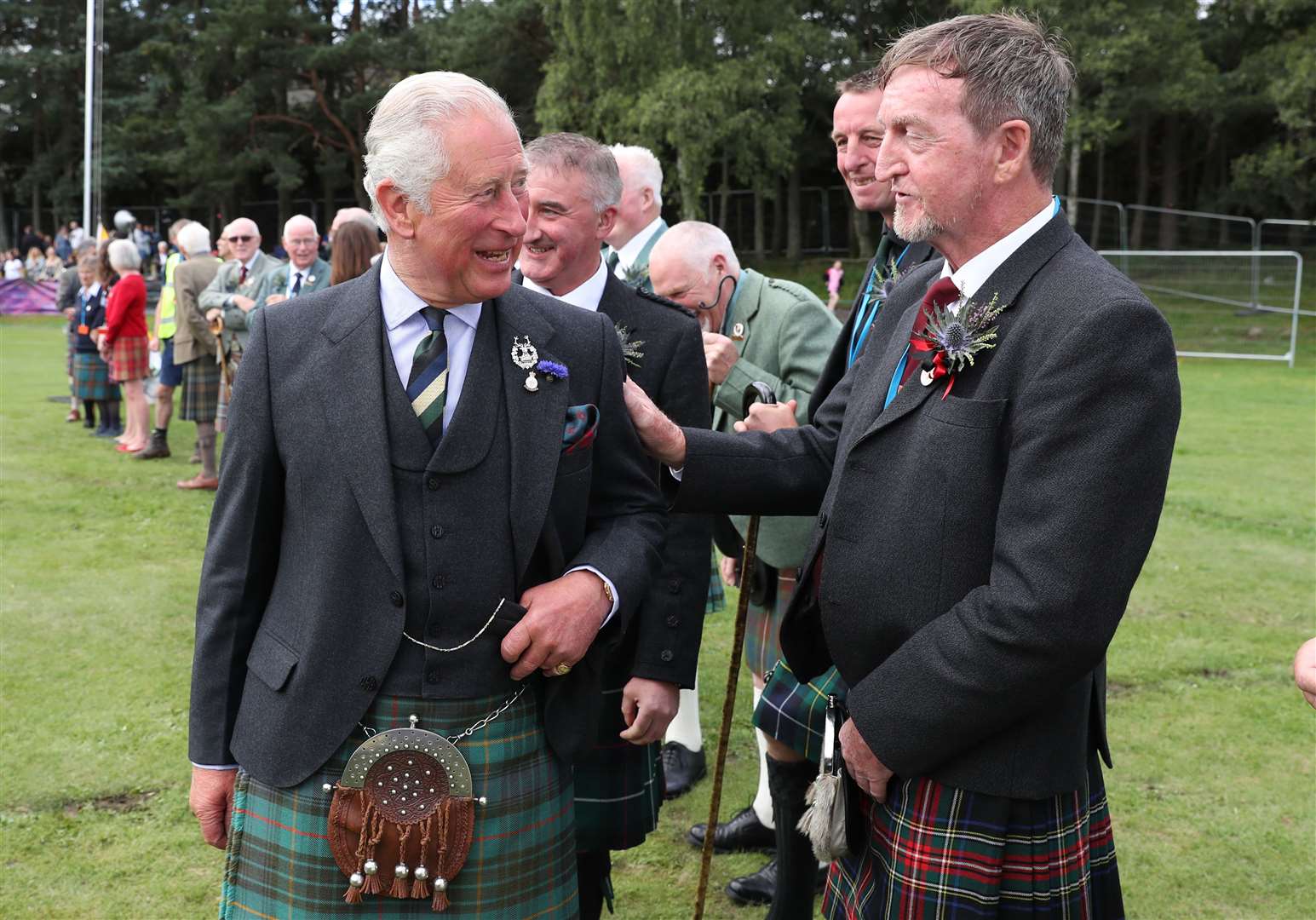 Charles attends the Ballater Highland Games in Monaltrie Park (Andrew Milligan/PA)