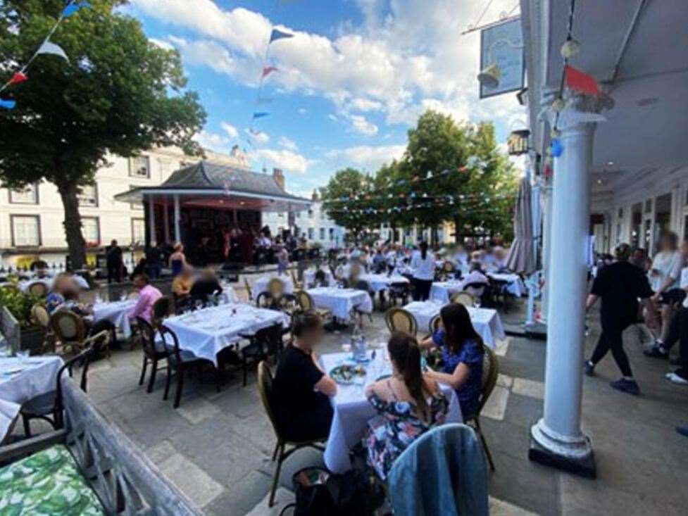 The popular outside area where Jazz in the Pantiles take place. The Tunbridge Wells Hotel and Restaurant, located in The Pantiles. Photo: Christie & Co, Hotels