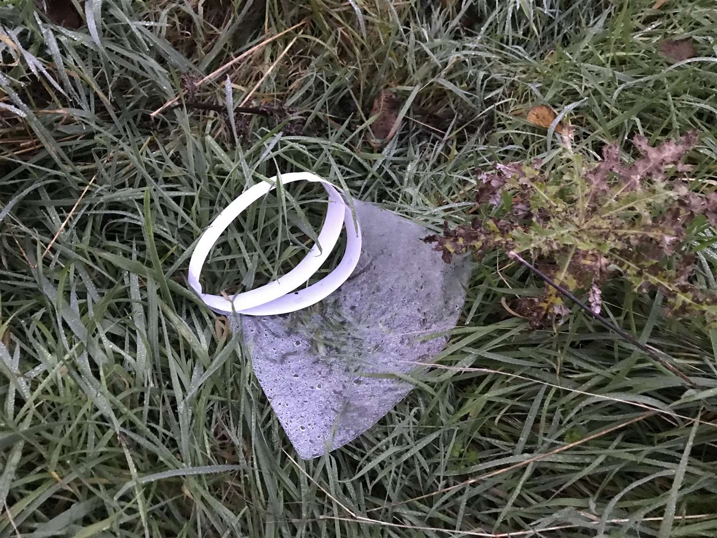 A PPE visor discarded near a beach in Yorkshire (Ana Cowie/Yorkshire Wildlife Trust/PA)