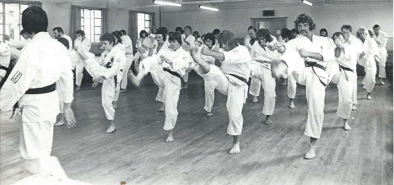 Sheppey Karate Club grading in the Conservative Hall in the 1970s