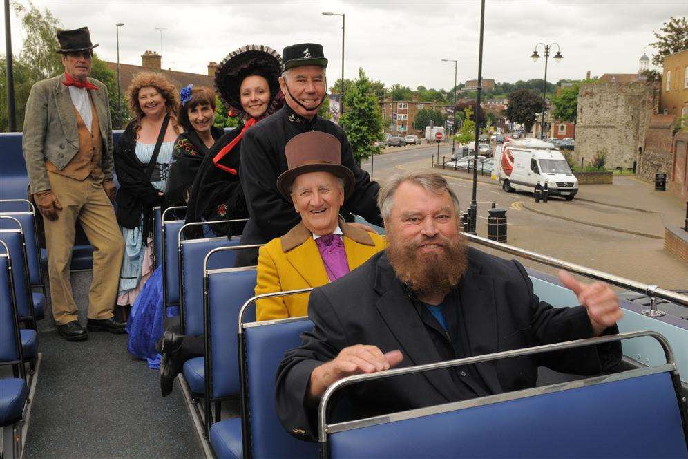 Costume characters on the tourism bus