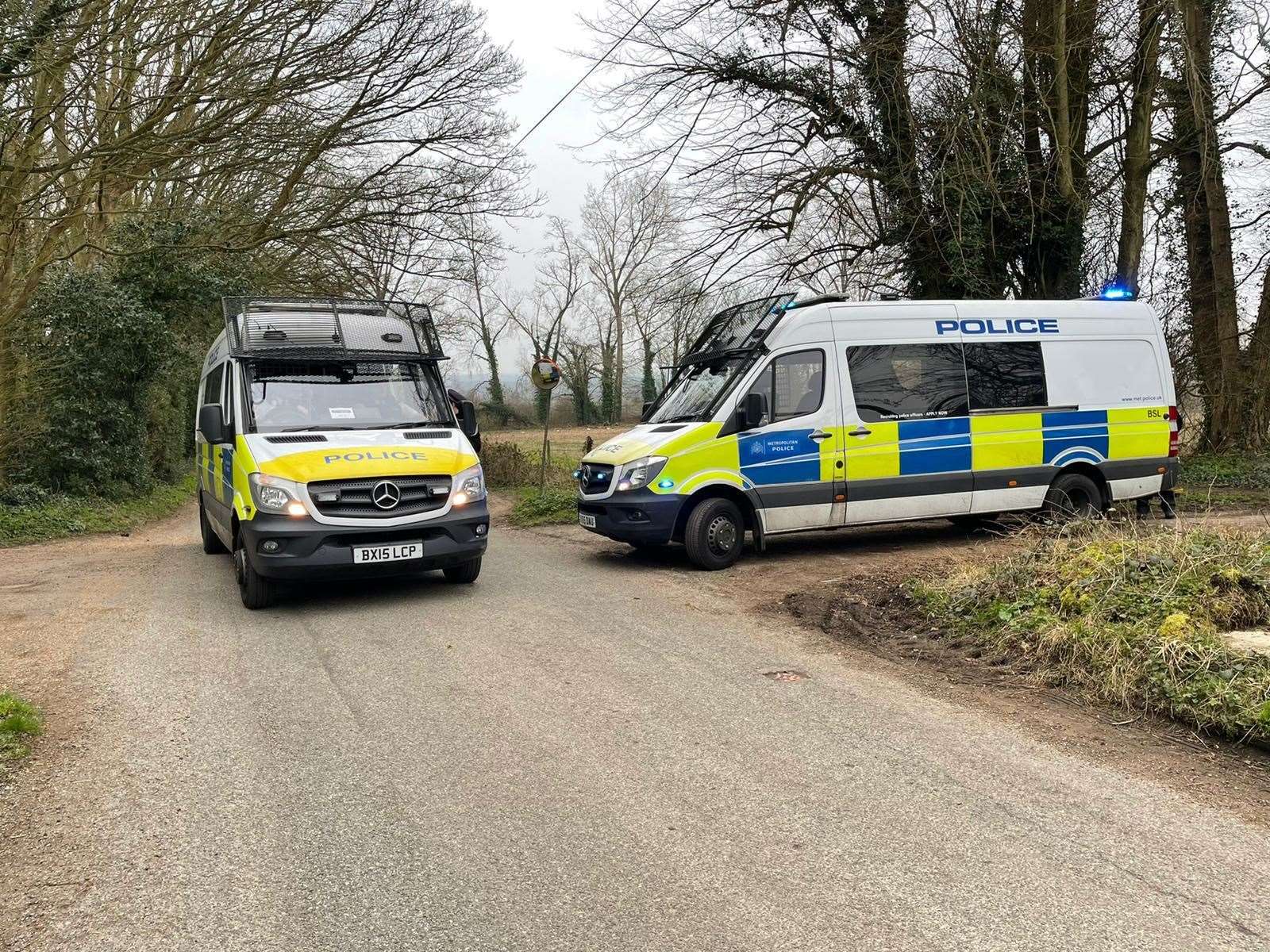 Police vehicles in Ashford