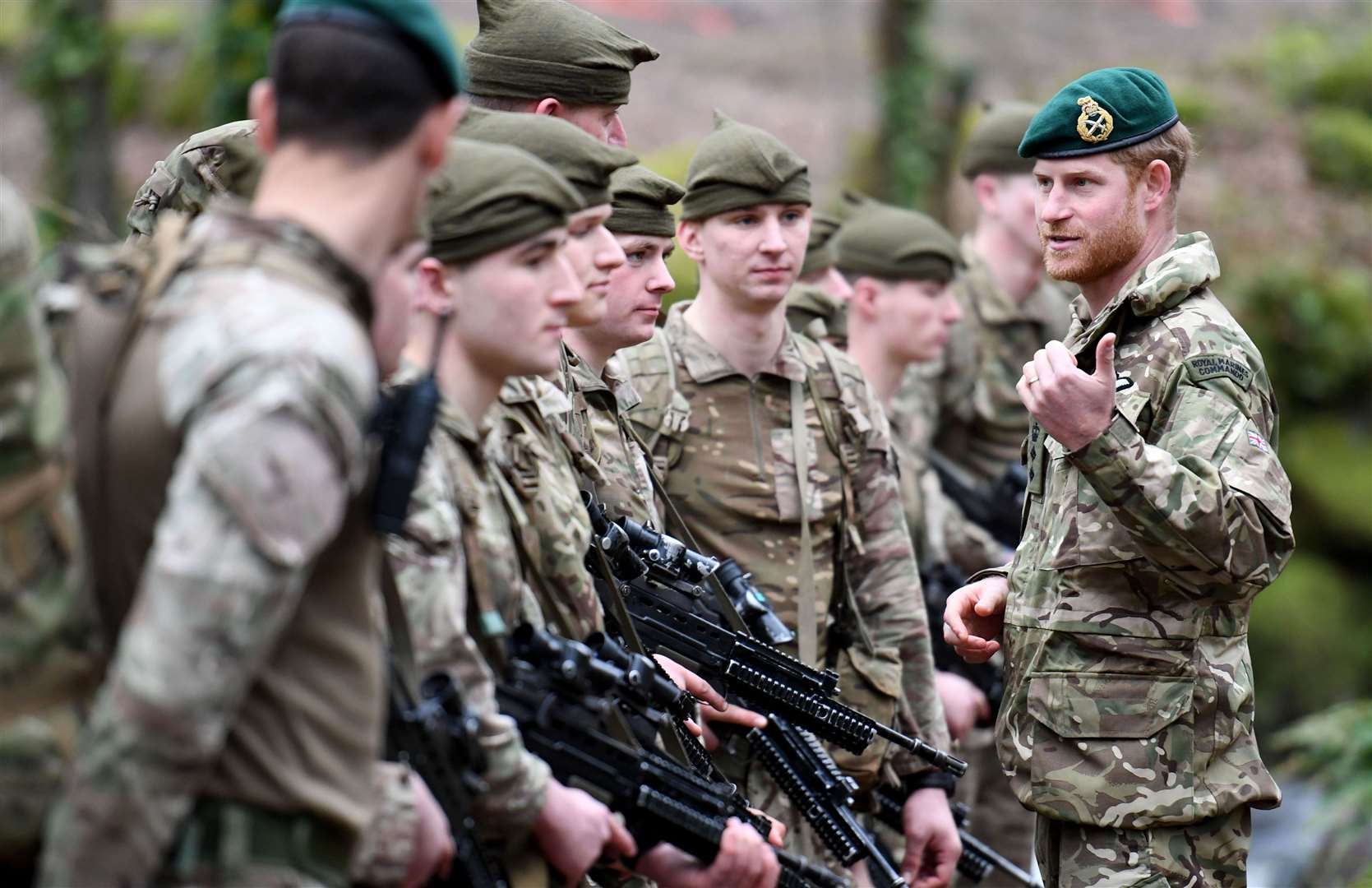 The Duke of Sussex during a visit to 42 Commando Royal Marines in Bickleigh in 2019 (Finbarr Webster/PA)