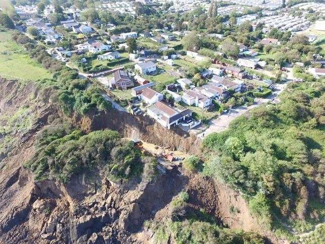 A home was eventually lost when a cliff in Sheppey collapsed last year