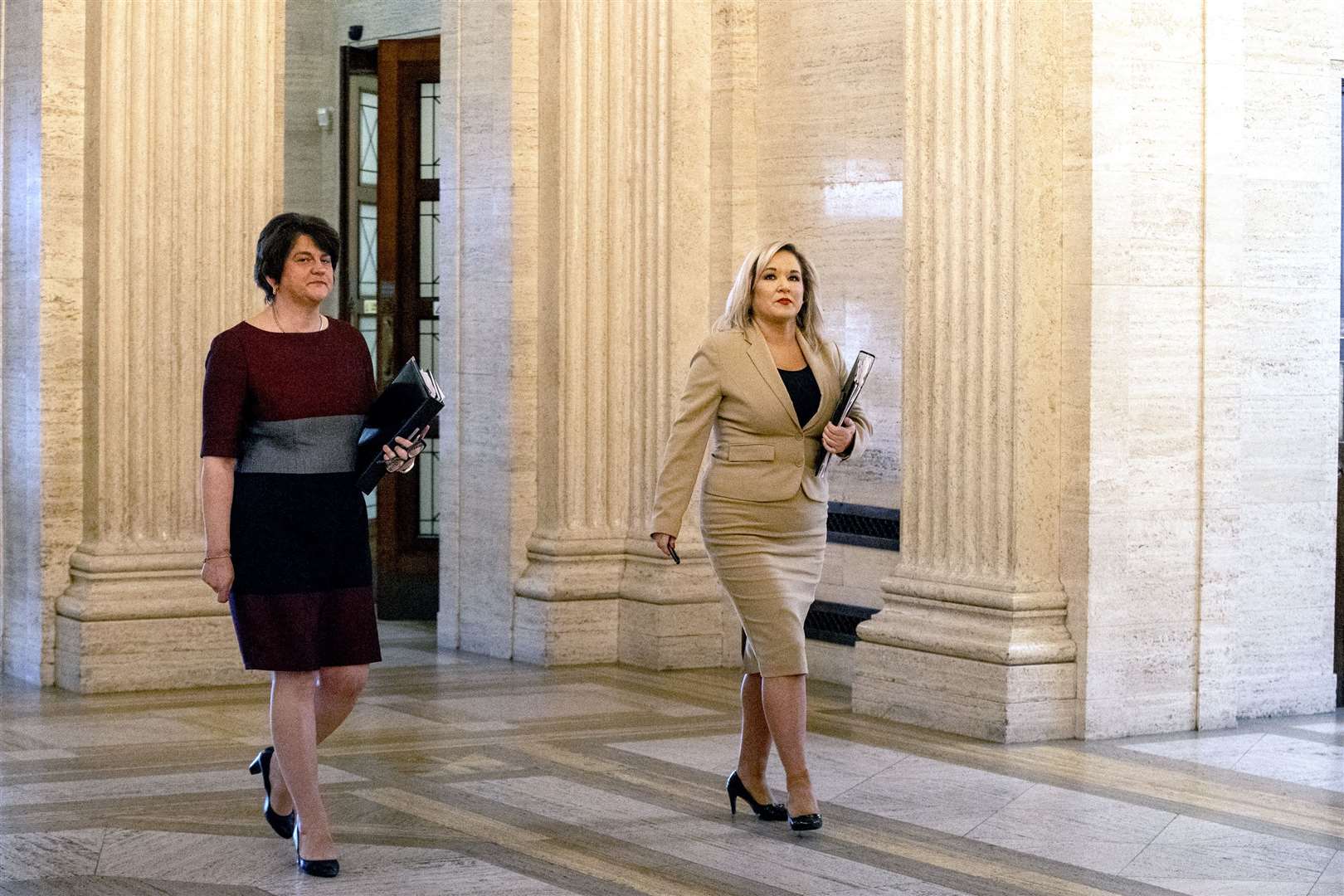 First minister Arlene Foster (left) and Deputy First Minister Michelle O’Neill (Liam McBurney/PA)