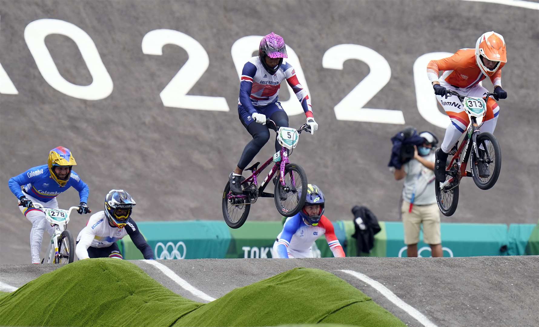 Great Britain’s Kye Whyte in action in the BMX Racing final (Danny Lawson/PA)