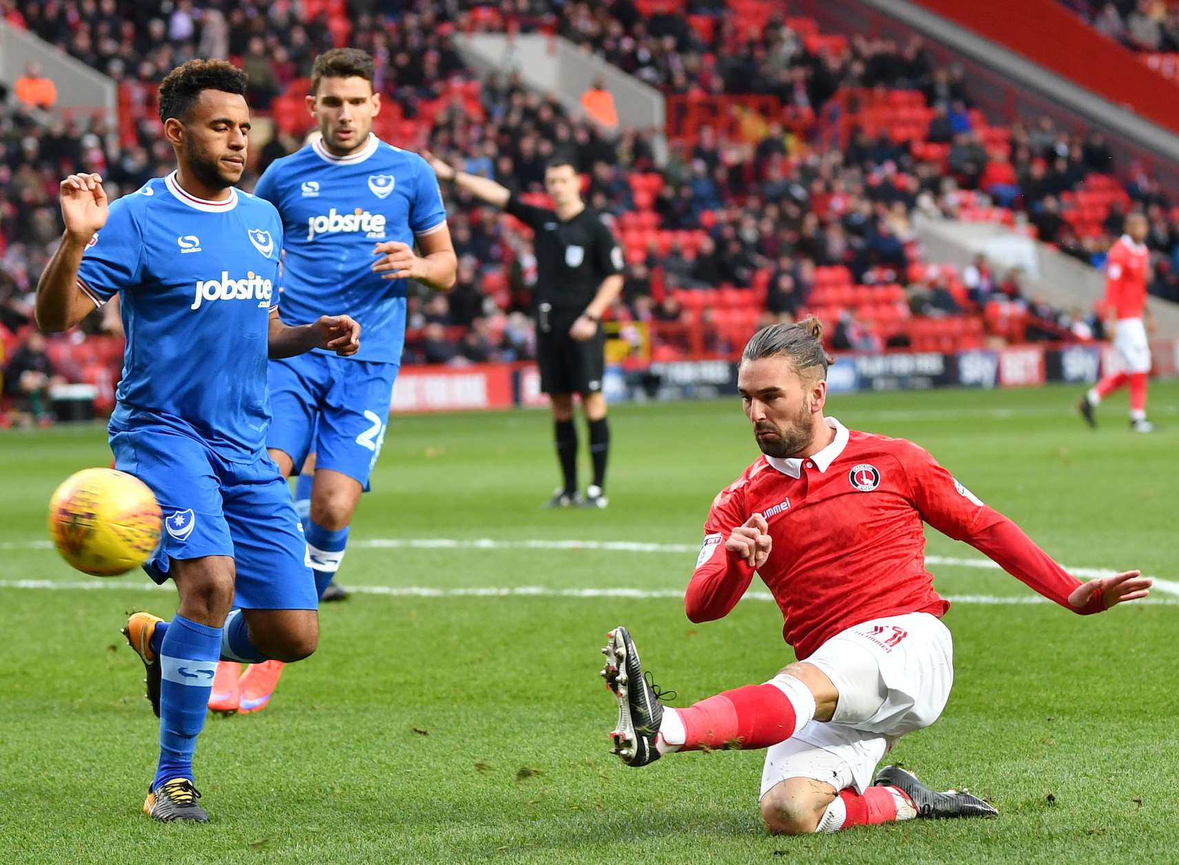 Charlton's Ricky Holmes in action against Portsmouth. Picture: Keith Gillard
