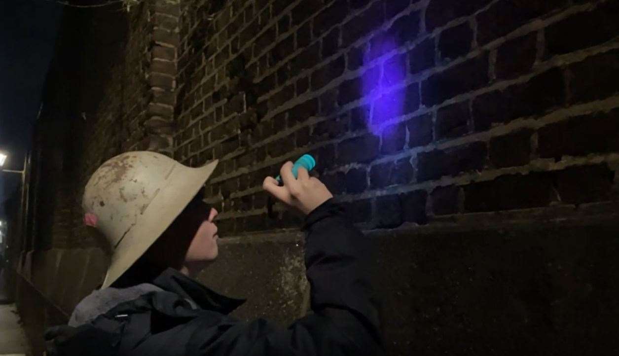 Have a go Joe inspecting the walls of Sheerness Dockyard in Blue Town during the search for scorpions. Picture: John Nurden