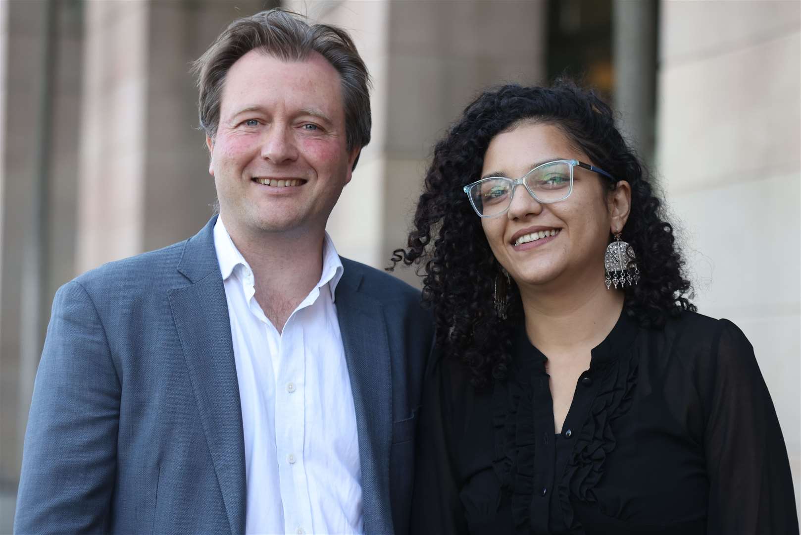 Sanaa Seif with Richard Ratcliffe (James Manning/PA)