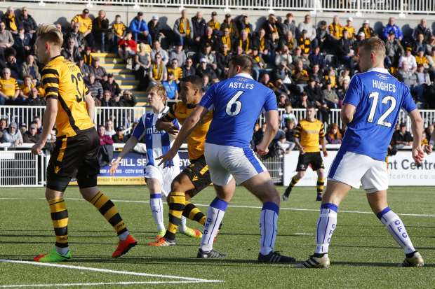 Kevin Lokko gives Maidstone the lead Picture: Andy Jones