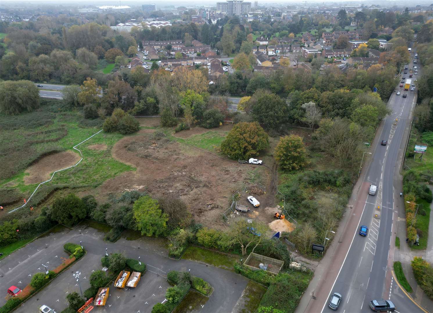 The controversial supermarket will sit between the Holiday Inn and M20. Picture: Barry Goodwin