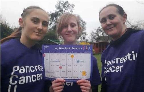 Kerry Sapsed is taking on a charity challenge in her grandad’s memory, with her mum Laura and older sister Heather
