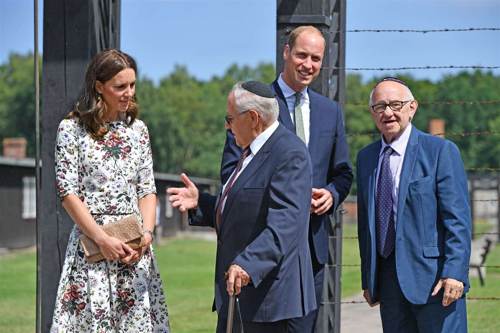 The Duke and Duchess of Cambridge first met Manfred Goldberg (left) and Zigi Shipper during their visit to Stutthof, a former Nazi concentration camp, in 2017 (Bruce Adams/Daily Mail)