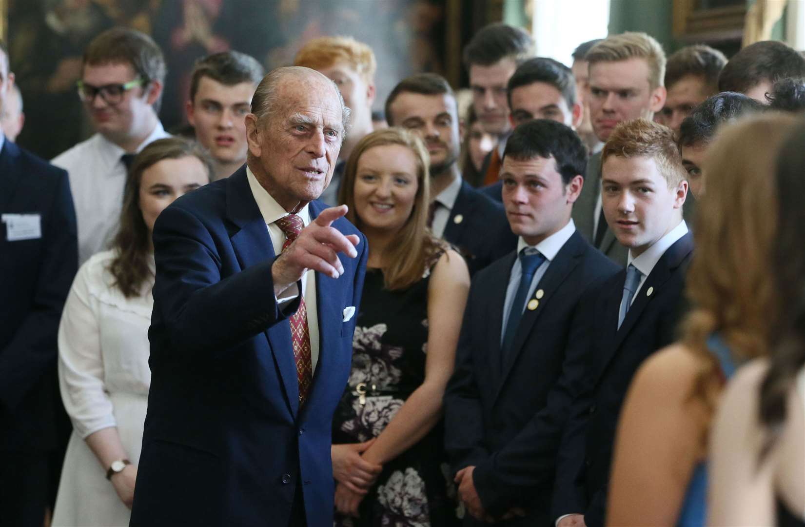 Philip hosts the Duke of Edinburgh’s Award gold award presentations at Hillsborough Castle in Co Down (Brian Lawless/PA)