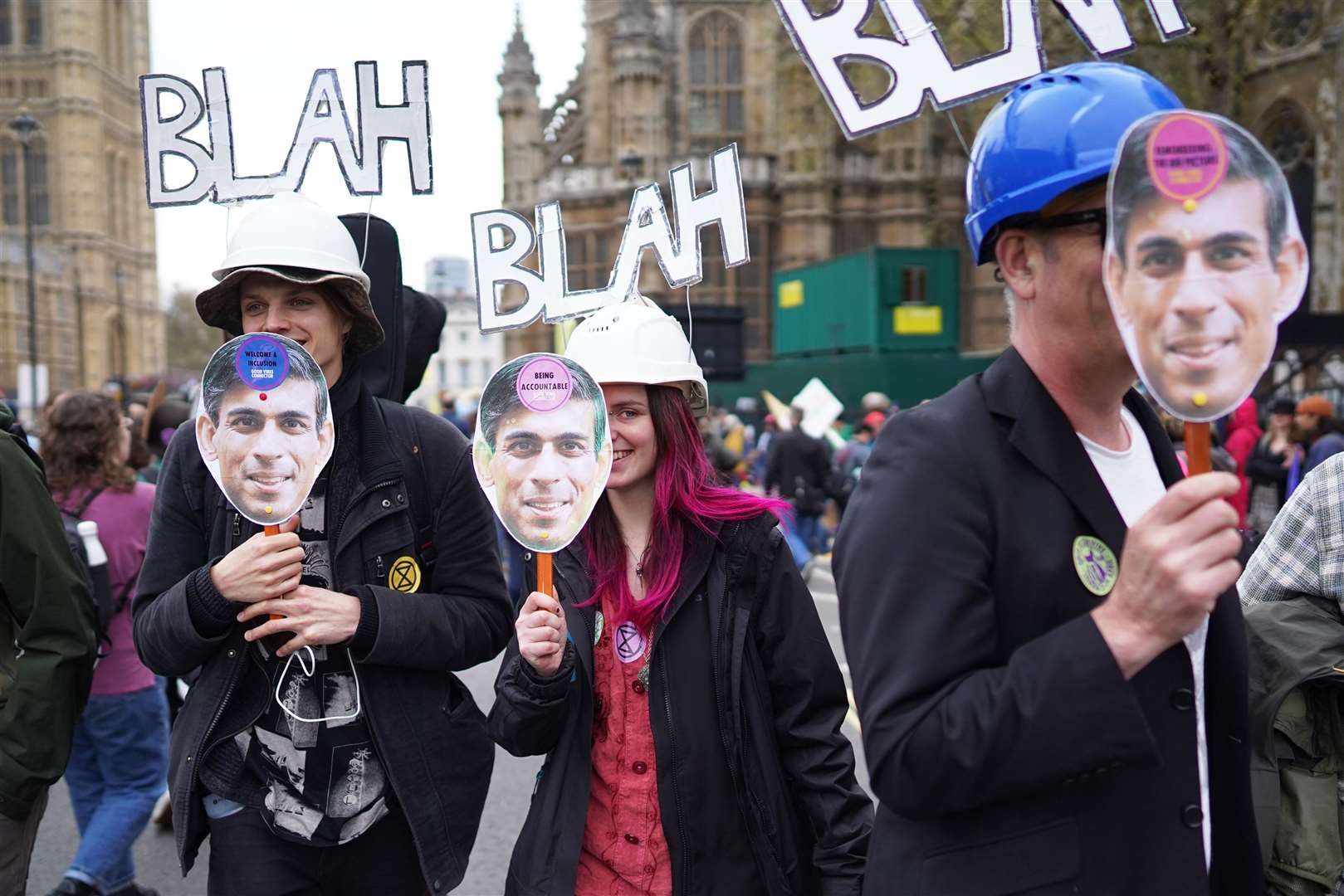 Extinction Rebellion demonstrators on Saturday (Stefan Rousseau/PA) 