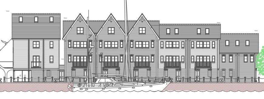 An impression of how the new homes could look at Ordnance Wharf in Faversham