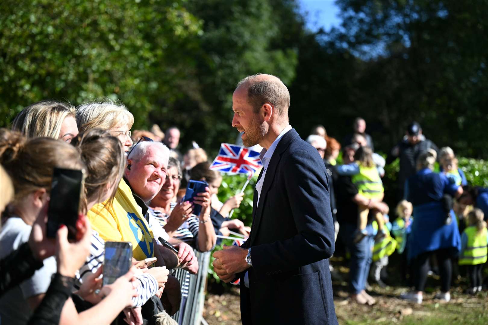 William speaks with wellwishers at Birtley Community Pool (Oli Scarff/PA)