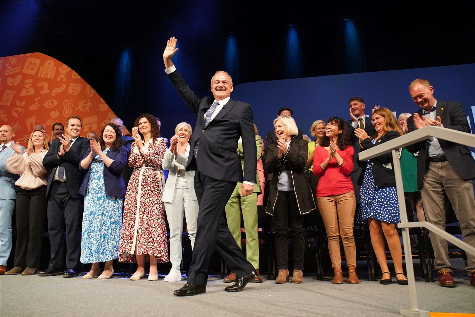 Liberal Democrat leader Sir Ed Davey was giving his keynote speech at the party’s autumn conference (Gareth Fuller/PA)