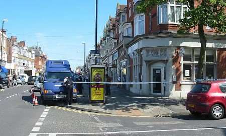 Police and the Securicor van at the scene. Picture: CHRIS DENHAM