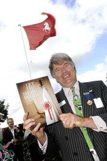 President George Jessel launching the Kent County Agricultural Society's book.