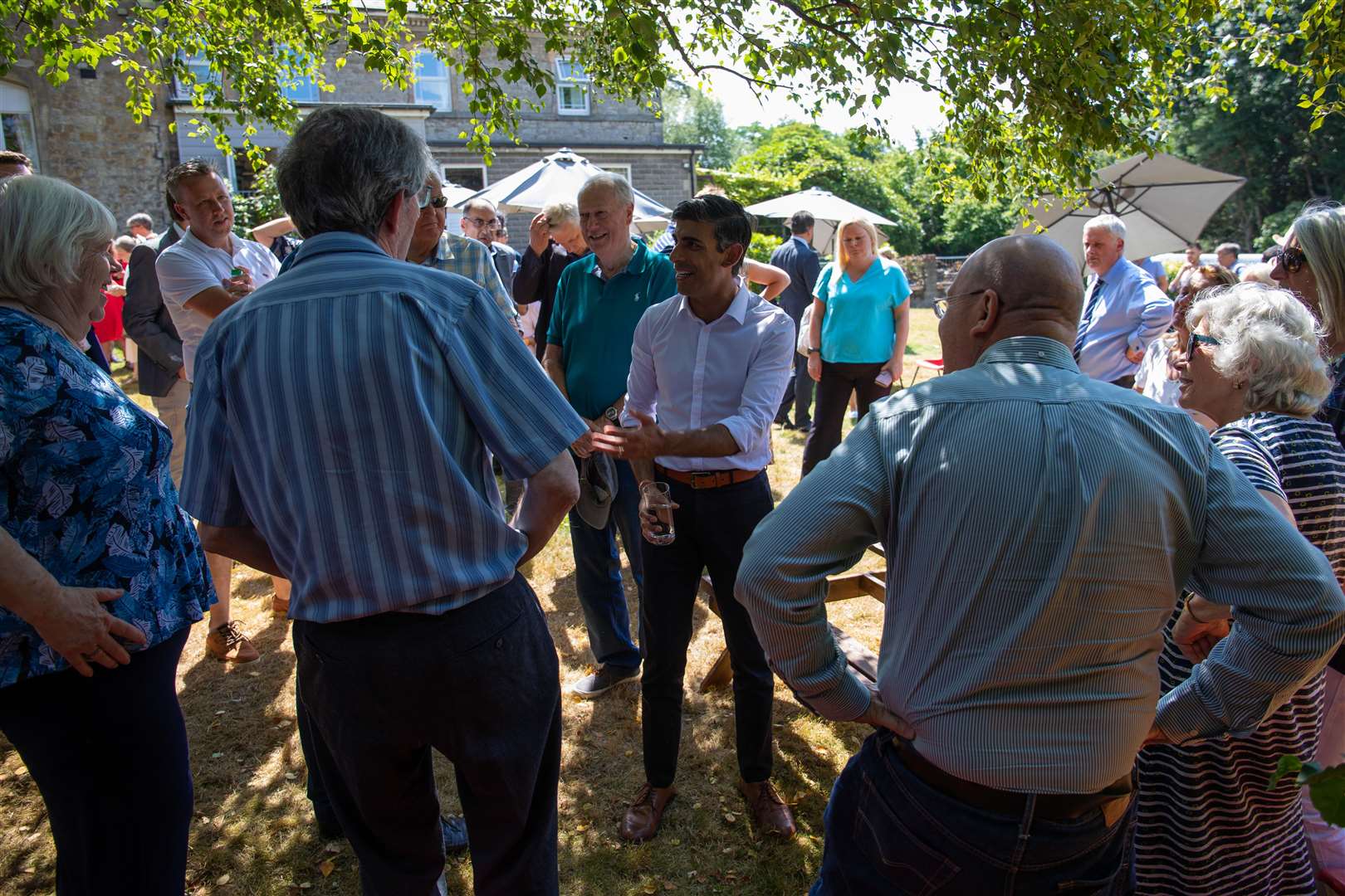 Rishi Sunak addressing the crowd at the huddle. Picture: Simon Walker