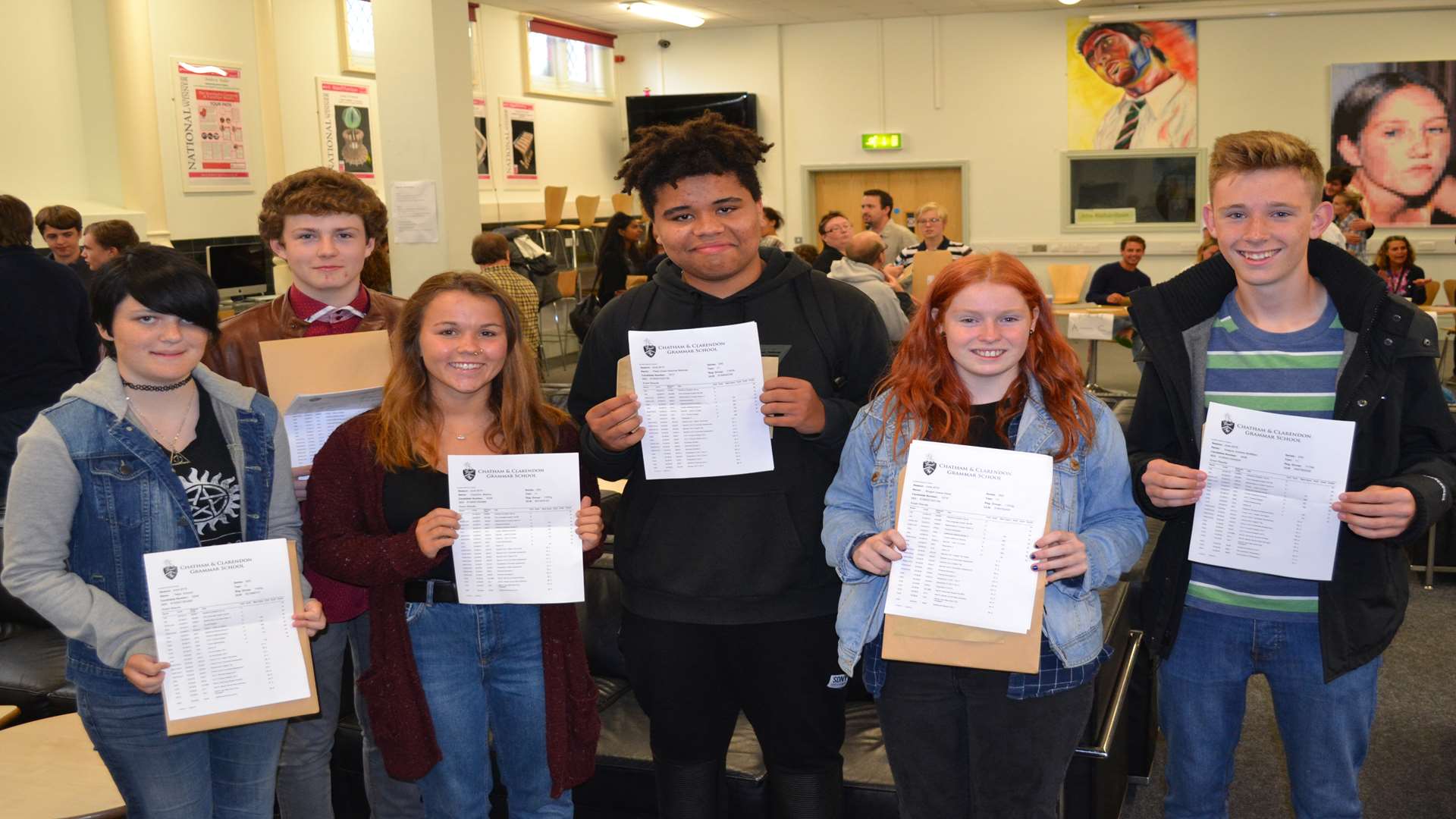 Chatham and Clarendon Grammar School pupils: (left to right) Talya Amores, William Dolke, Caoimh Madine, Peter Brennan, Brogan Hood, Gregory McMillan