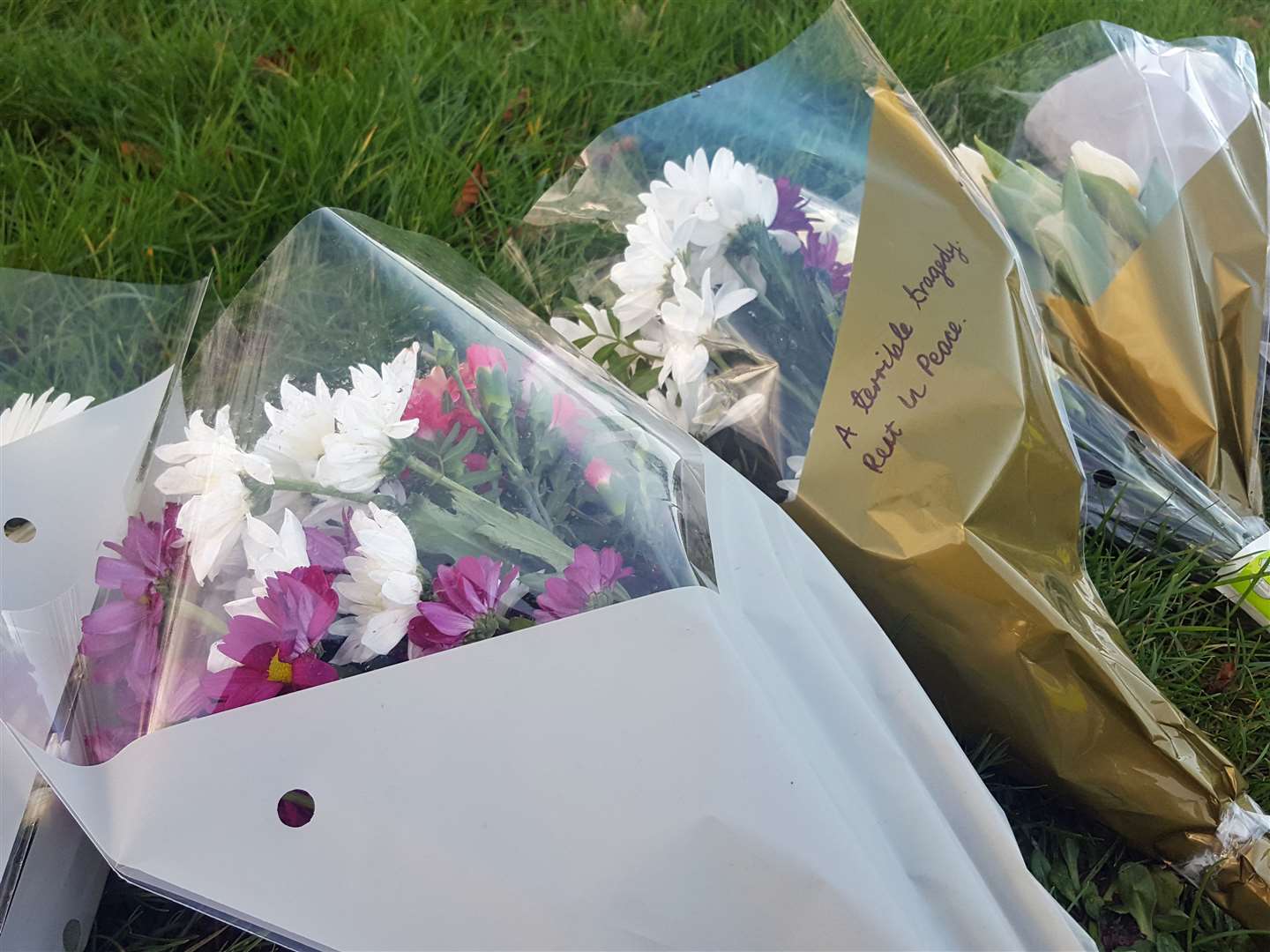 Floral tributes in Hazel Way, Crawley Down (Helen William/PA)