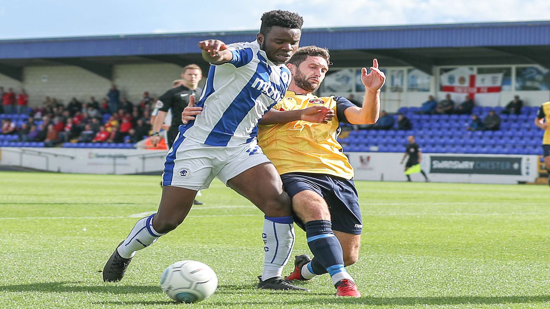 Dean Rance makes a challenge during Ebbsfleet's 1-1 draw at Chester Picture: Terry Marland