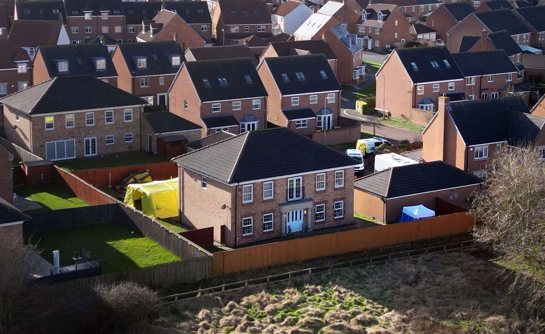 The investigation was focused on a house in Ingleby Barwick, Teesside (Owen Humphreys/PA)