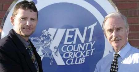 WELCOME ABOARD: Graham Ford, left, with the club's chief executive Paul Millman. Picture: MARTIN APPS