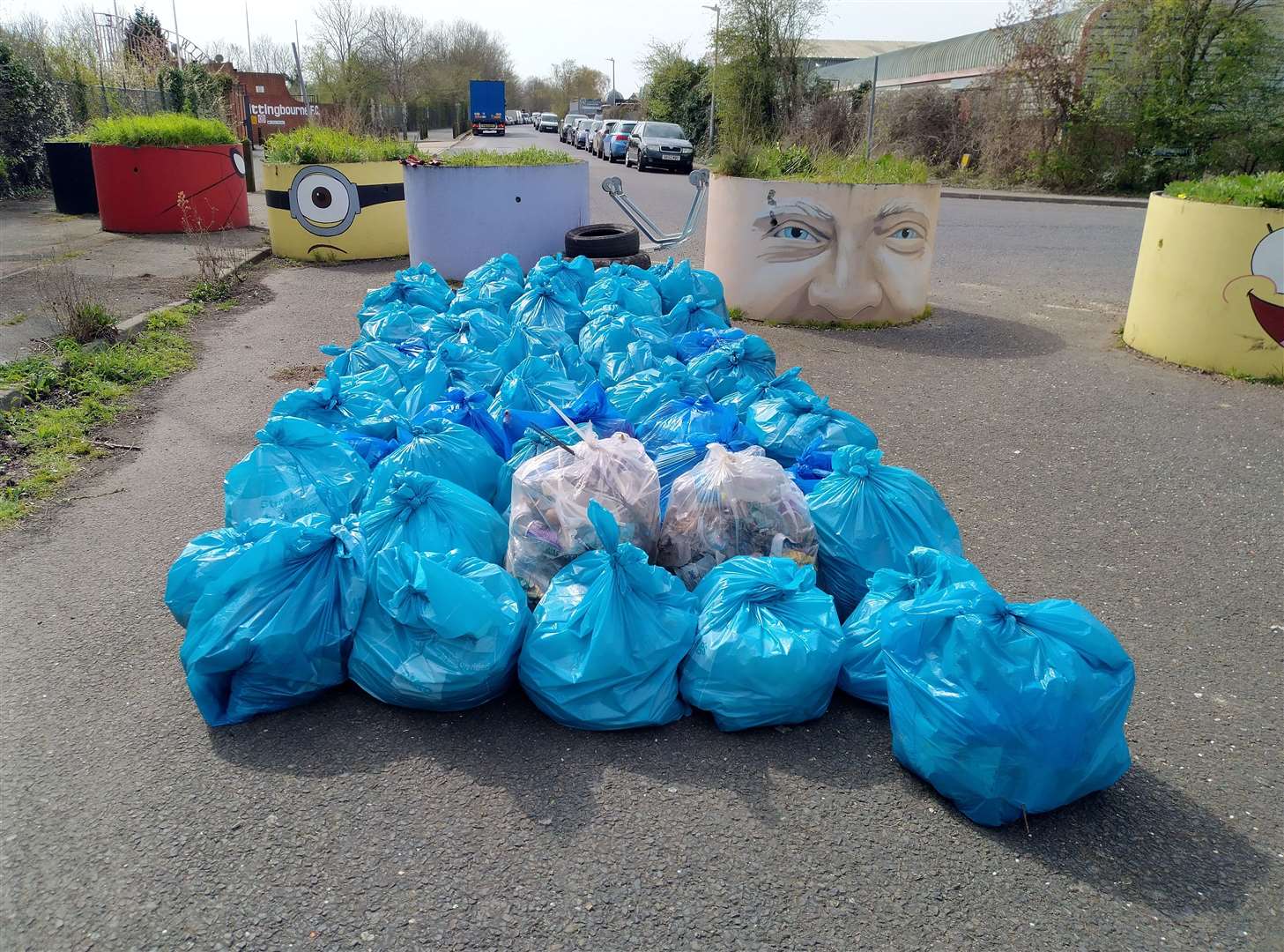 Rubbish bagged in Sittingbourne in a clear-up this spring