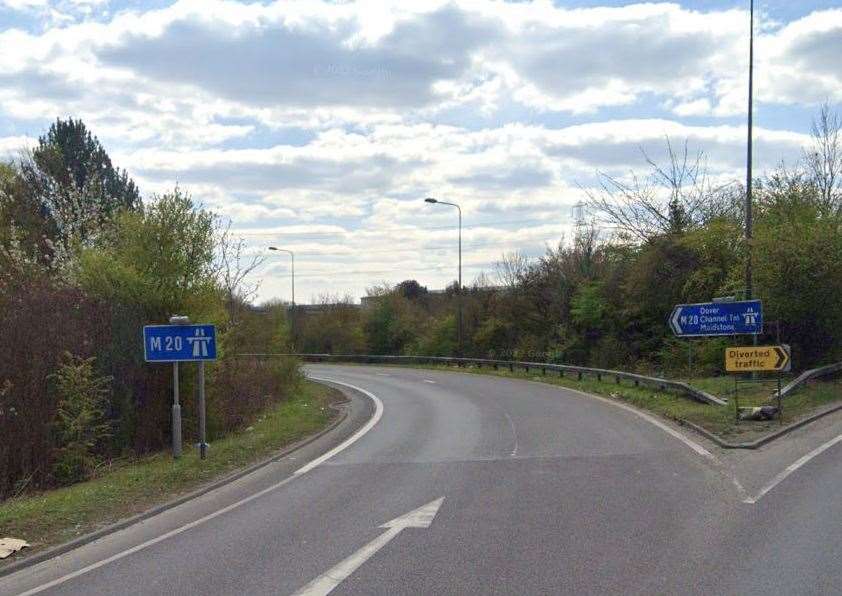 The planned works impact junction 1 of the M20, near Swanley. Photo: Google