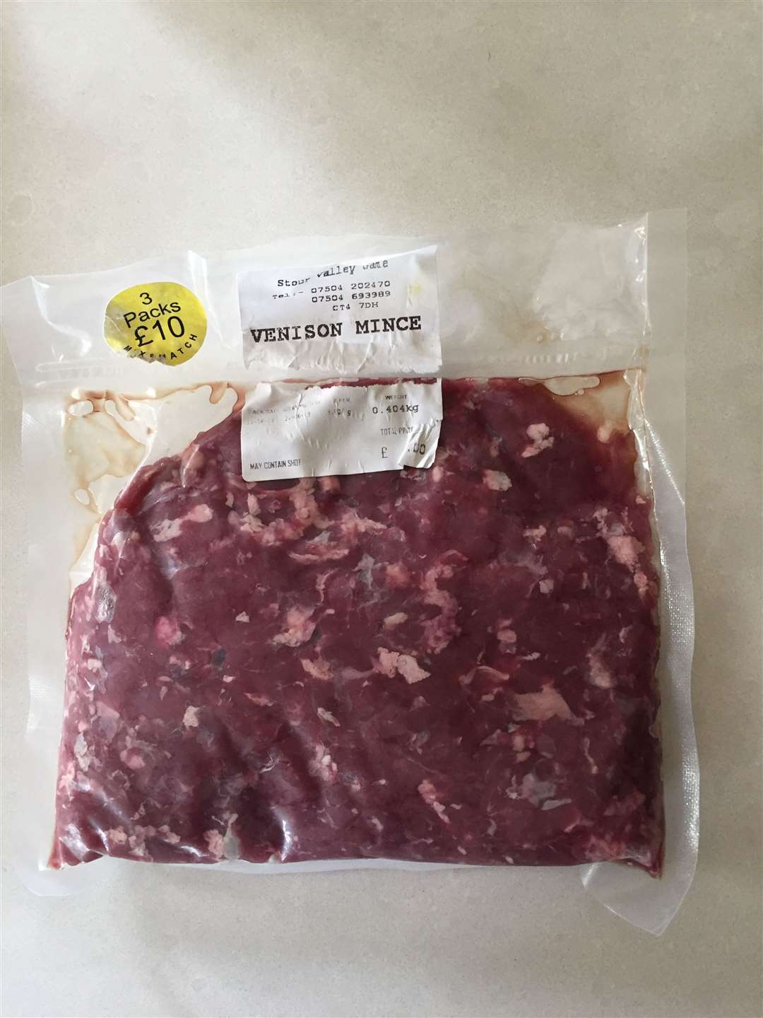 Venison mince from Stour Valley Farm