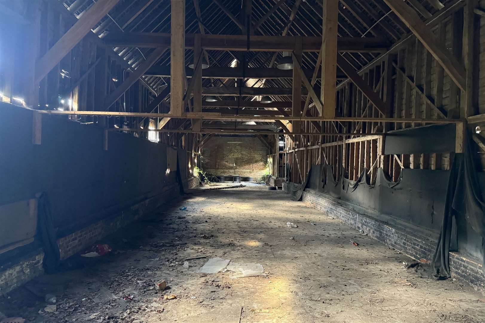 Inside one of the barns in Ashford. Picture: Clive Emson